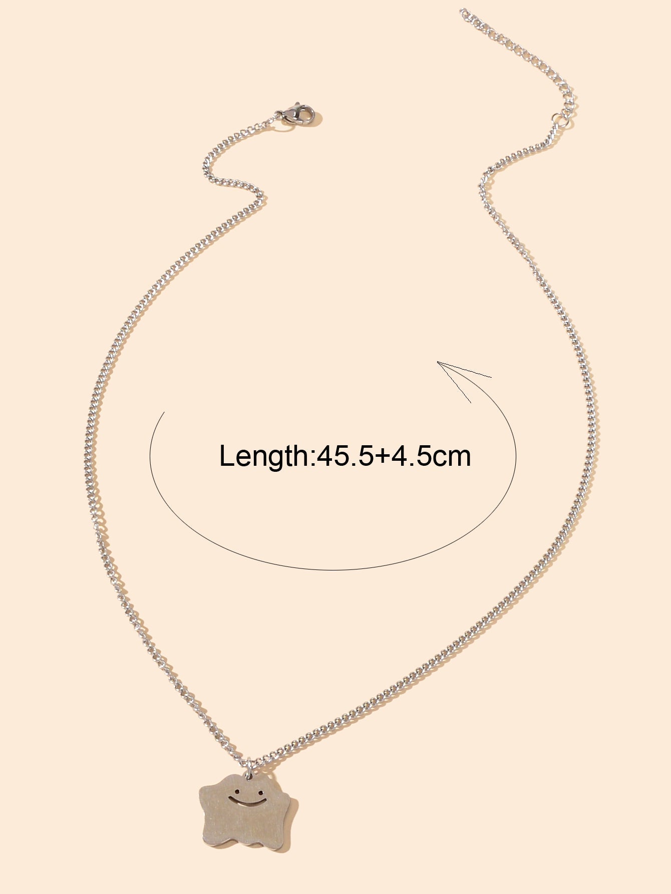 Silver Chain Funny Cartoon Smile Pendant Necklace Personality Designer Jewellery