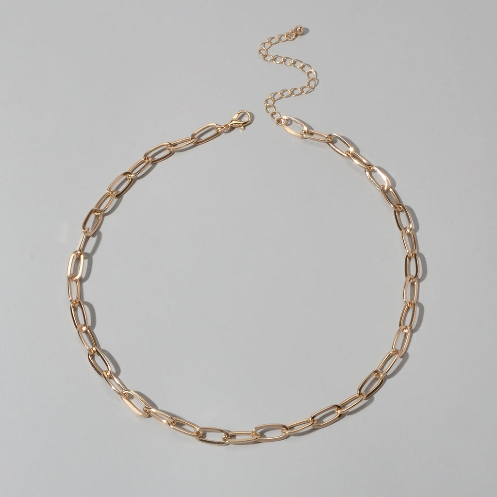 Feelontop Punk Jewellery Statement Heavy Solid Chain Necklace Women Accessories