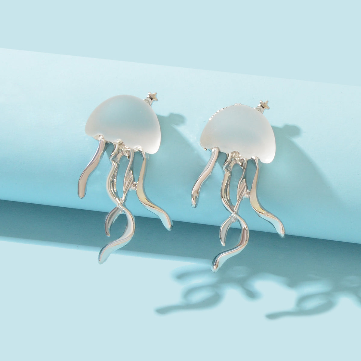 Jellyfish Earrings Long Statement Stud Funny Matte Transparent Pendant Jewellery