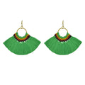 Ethnic Traditional Jewellery Colorful Tassel Fan Shape Dangle Bohemian Earrings