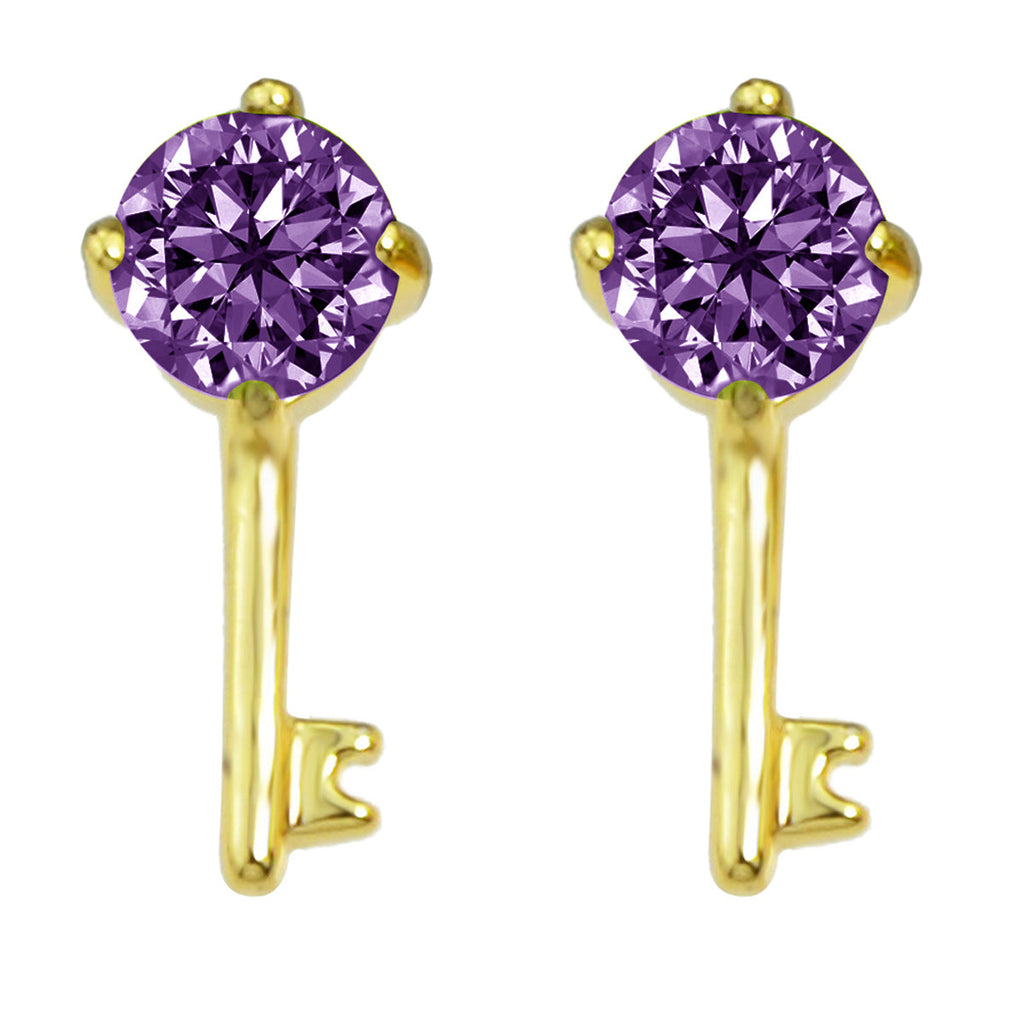 Perfect Wedding Engagement Jewellery Created Cubic Zirconia Key Stud Earrings