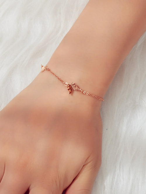Anniversary Wedding Jewellery Rosegold Chain Butterfly Charm Bracelet Women Gift