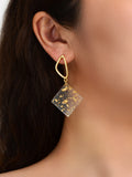 Transparent Statement Resin Geometric Dangle Earrings Girl Lightweight Jewellery