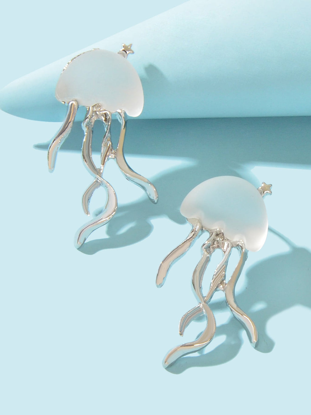 Jellyfish Earrings Long Statement Stud Funny Matte Transparent Pendant Jewellery