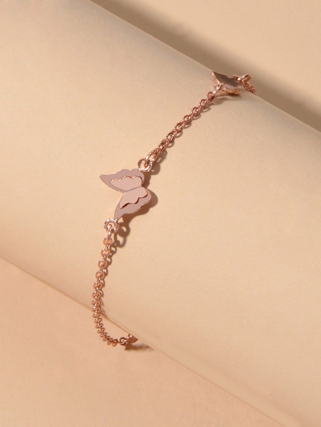 Anniversary Wedding Jewellery Rosegold Chain Butterfly Charm Bracelet Women Gift