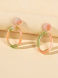 Women Designer Jewellery Multi-colored Resin Circle Dangle Perfect Earrings