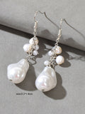 Perfect Wedding Engagement Jewellery Faux Pearl Irregular Dangle Party Earrings
