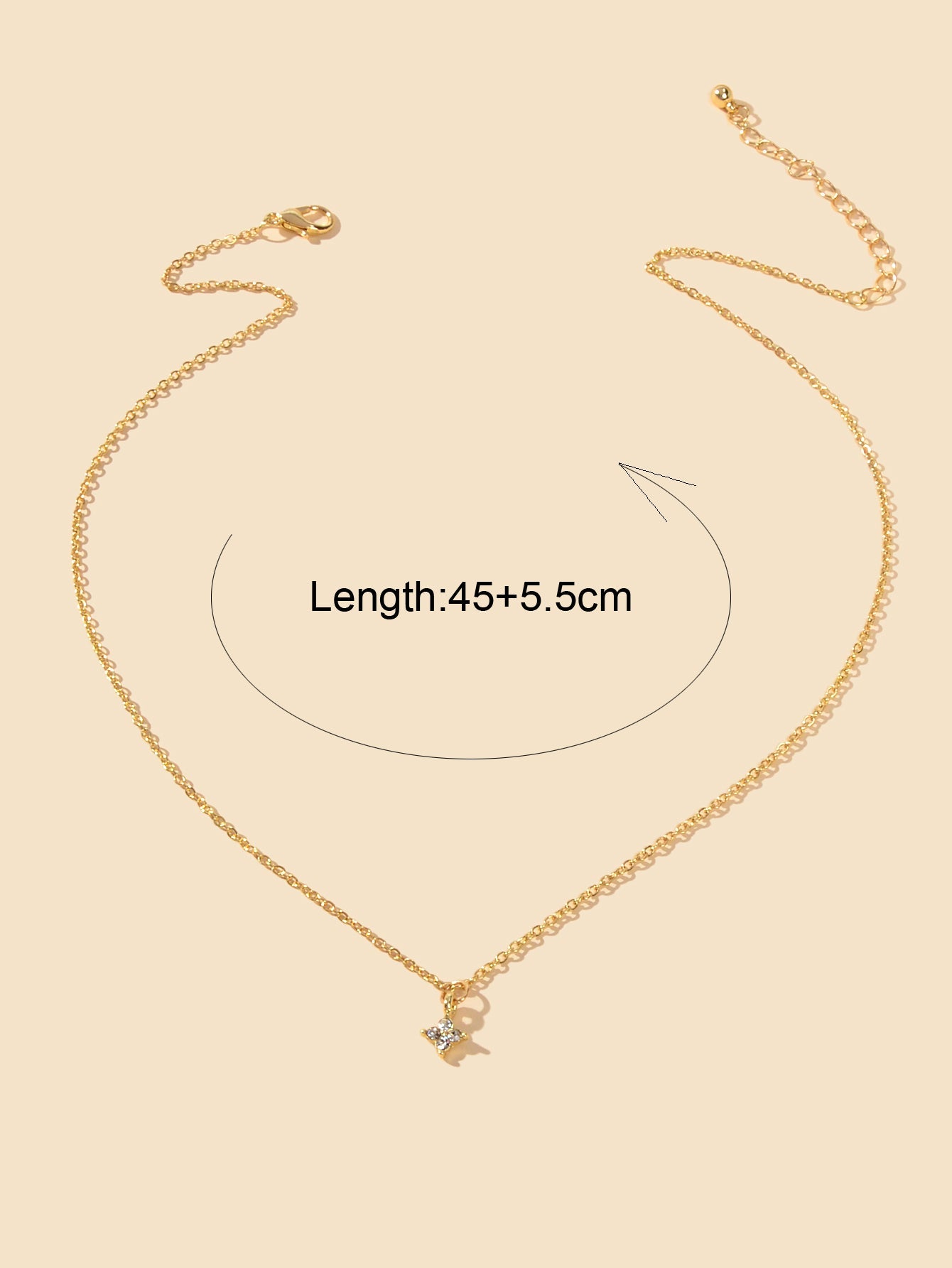 Textured Jewellery Gold Chain Rhinestone Pendant Clavicle Collar Trendy Necklace