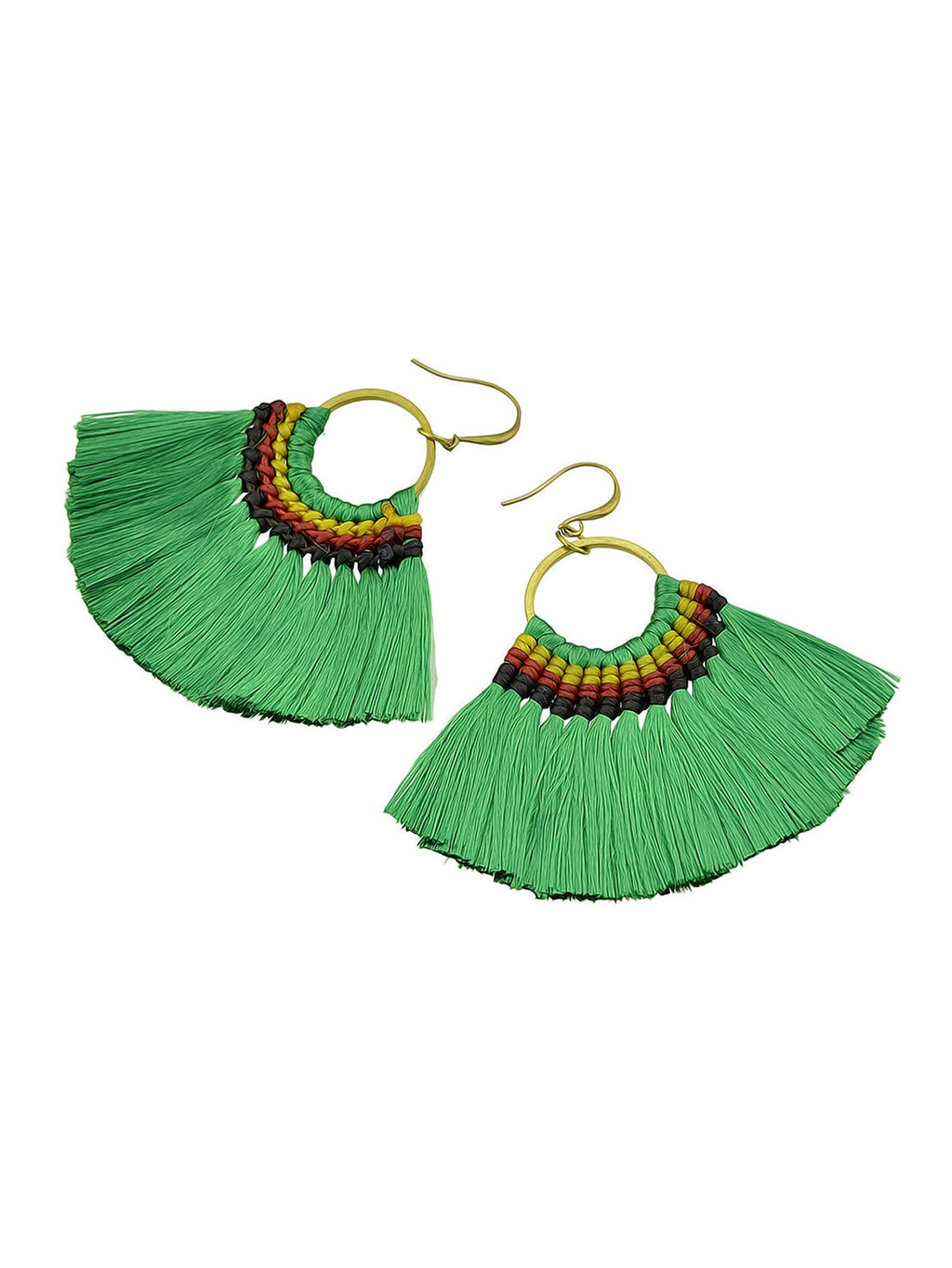 Ethnic Traditional Jewellery Colorful Tassel Fan Shape Dangle Bohemian Earrings