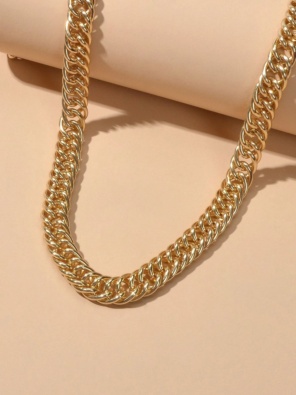 Minimalist Gold Chunky Solid Chain Statement Necklace Punk Halloween Jewellery