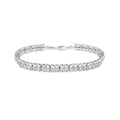 .925 Sterling Silver 1/10 Cttw Diamond Double-Link 7" Rolex Tennis Bracelet (I-J Color, I3 Clarity)