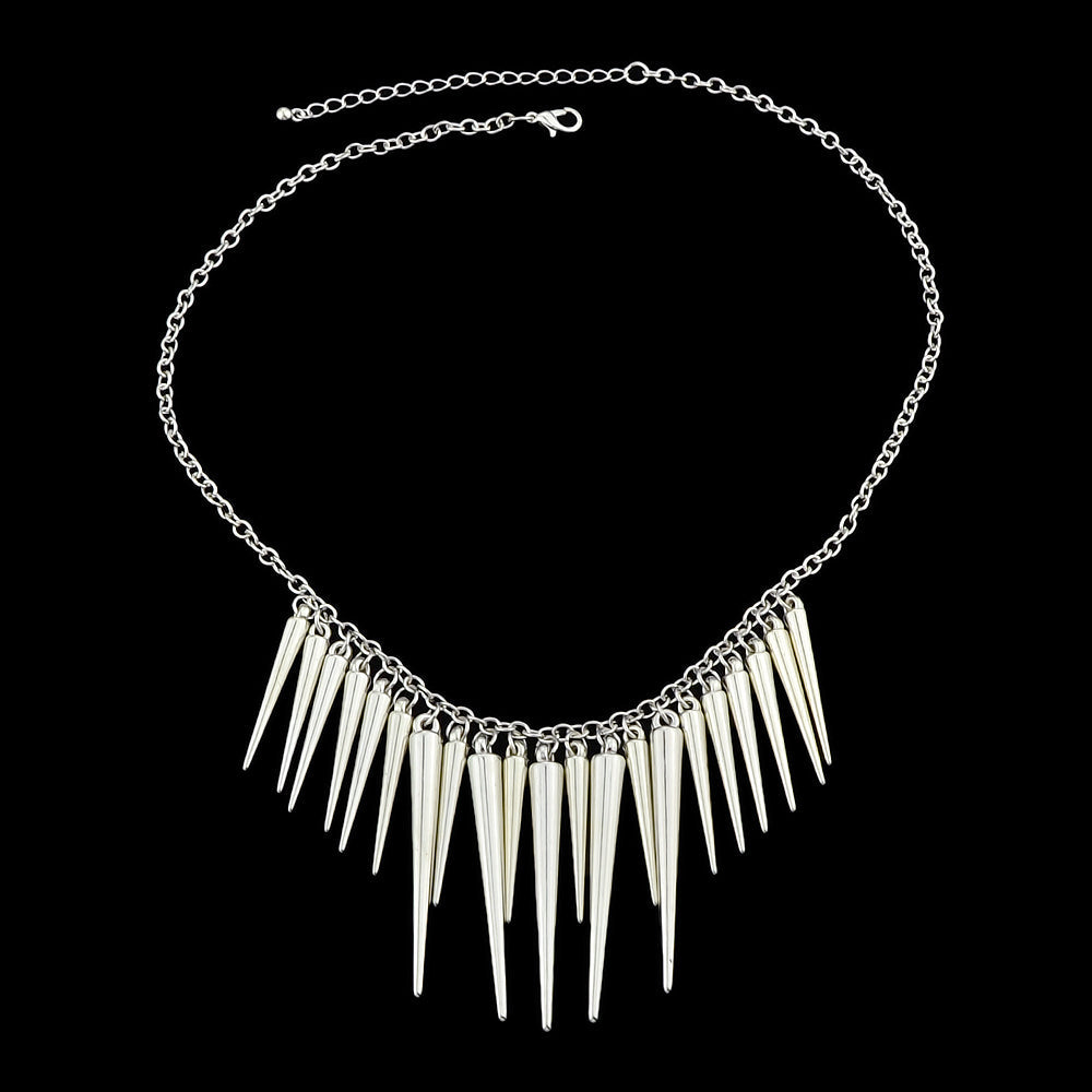 Hip Hop Jewellery Spike Charm Necklace Steampunk Cool Accessories