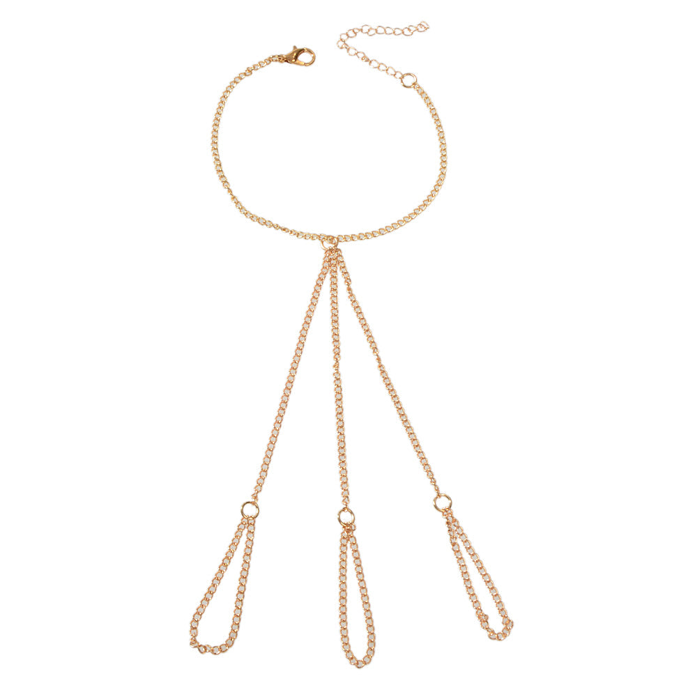 Hiphop Jewellery Statement Slave Bracelet Women Solid Chain Hand Accessories
