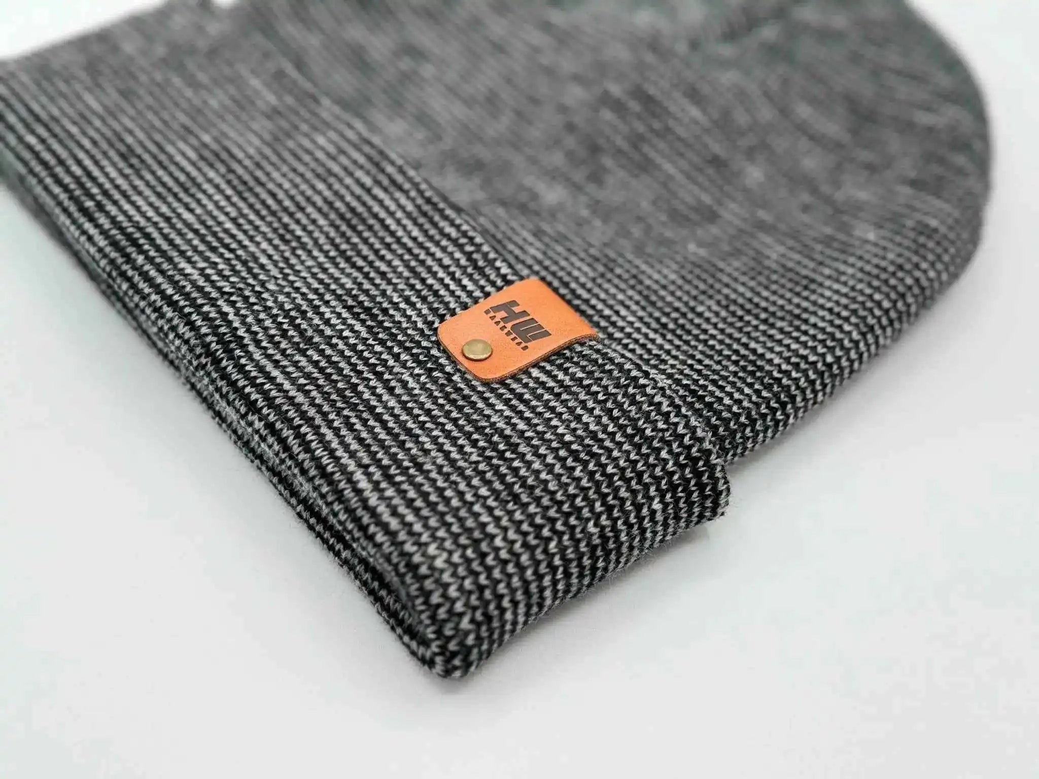 Classic Fusion Cuffed Beanie, Black and Gray