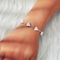 Luxurious Anniversary Wedding Jewellery Rhinestone Pearl Silver Chain Bracelets