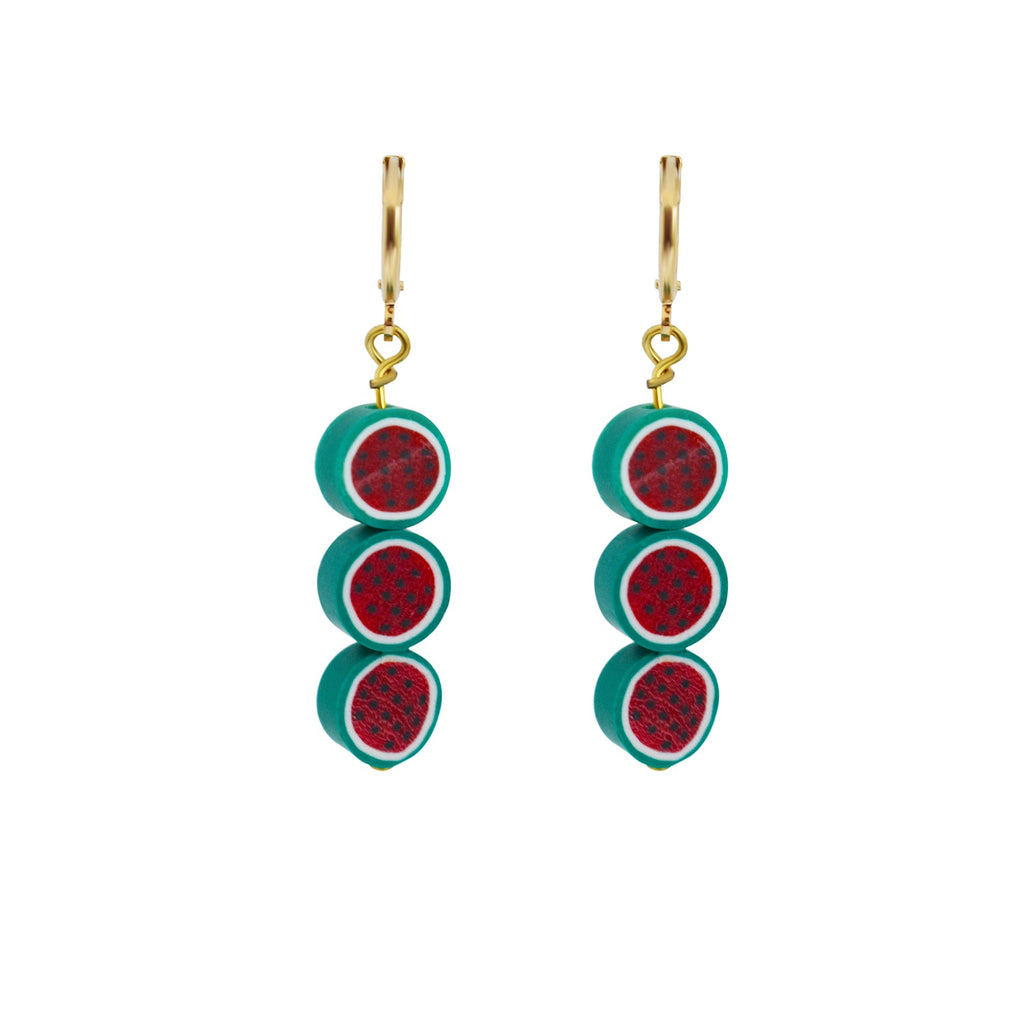 Watermelon fruit huggie earrings | by Ifemi Jewels
