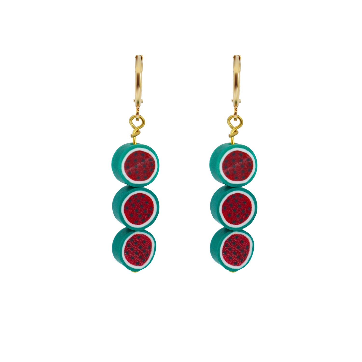 Watermelon fruit huggie earrings | by Ifemi Jewels
