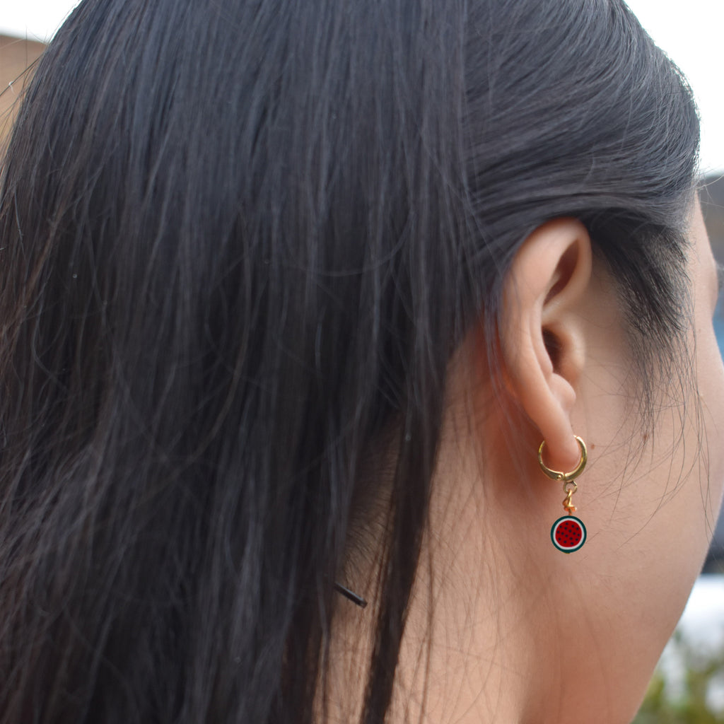 Watermelon huggie earrings | by Ifemi Jewels