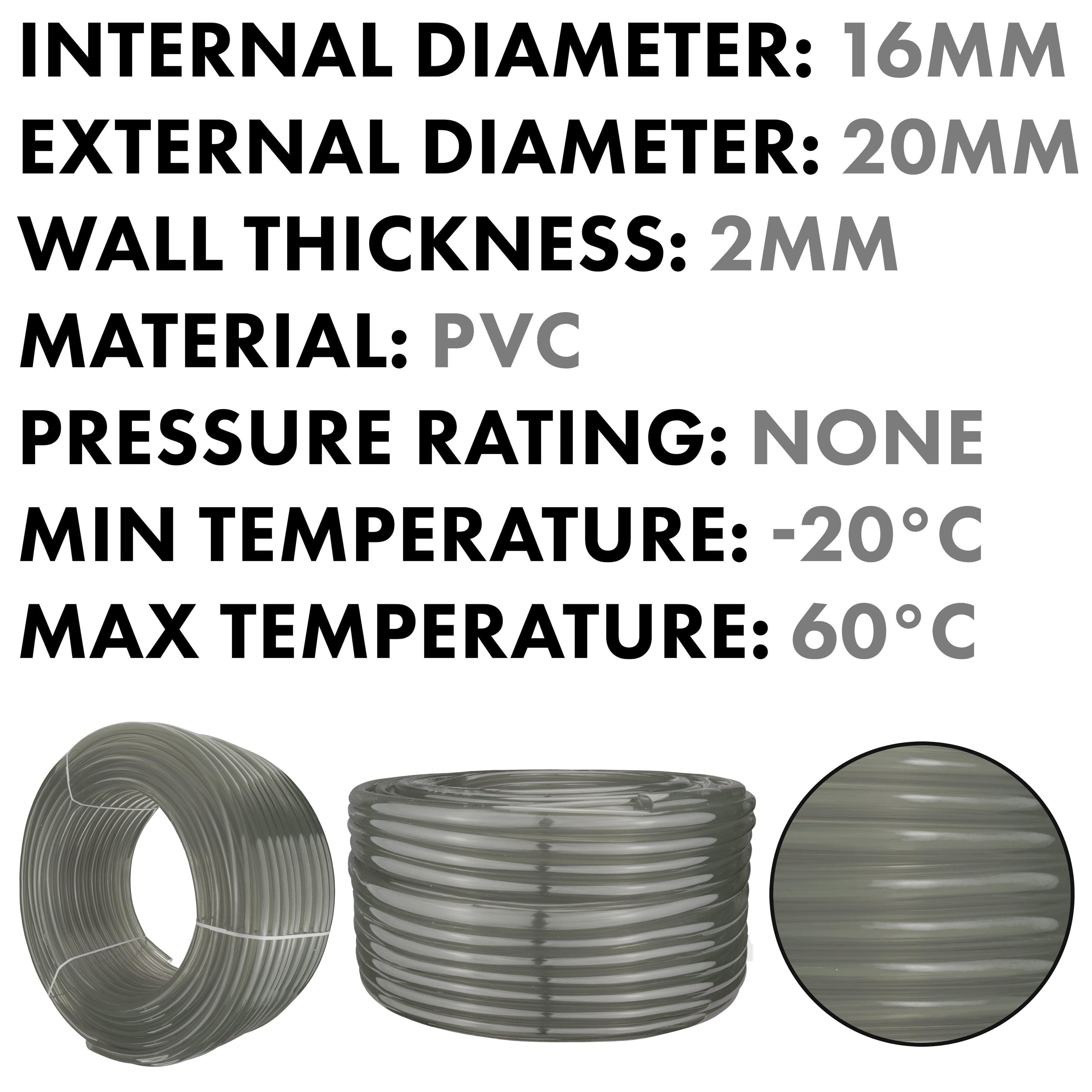 16mm Grey Semi-Transparent PVC Technical Hose