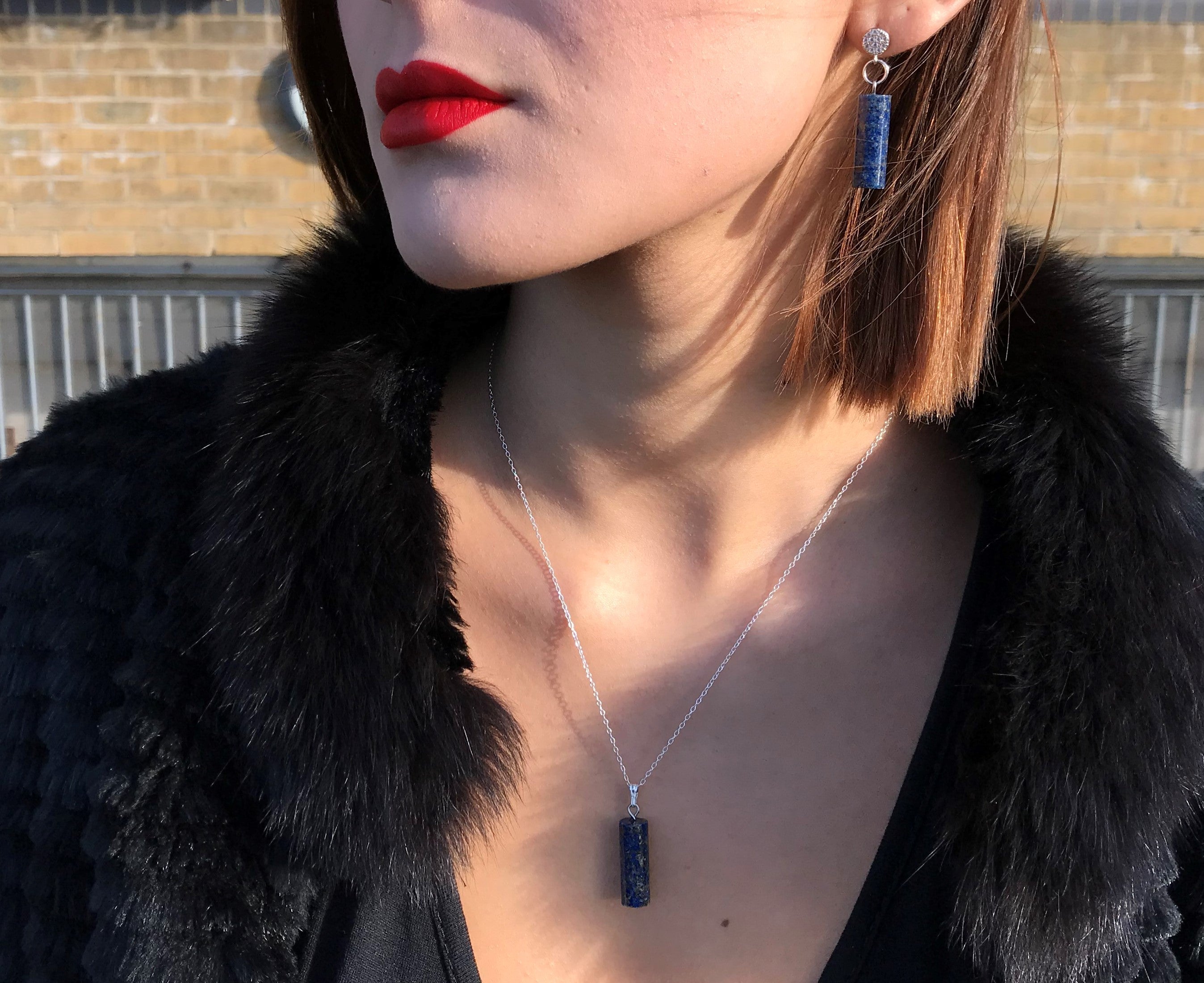Lapis Lazuli Necklace, Lapis Lazuli Pendant, Sterling Silver Necklace, Gemstone Pendant Necklace | by nlanlaVictory