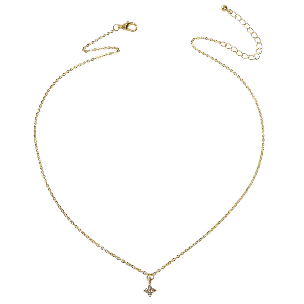 Textured Jewellery Gold Chain Rhinestone Pendant Clavicle Collar Trendy Necklace