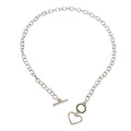 Minimalist Jewellery Silver Link Heart Pendant Necklace Women Punk Accessories