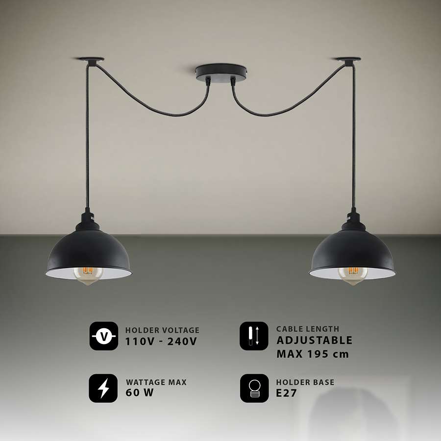 Pendant Ceiling Lights for Living Room 2 Head Hanging Lights~5056