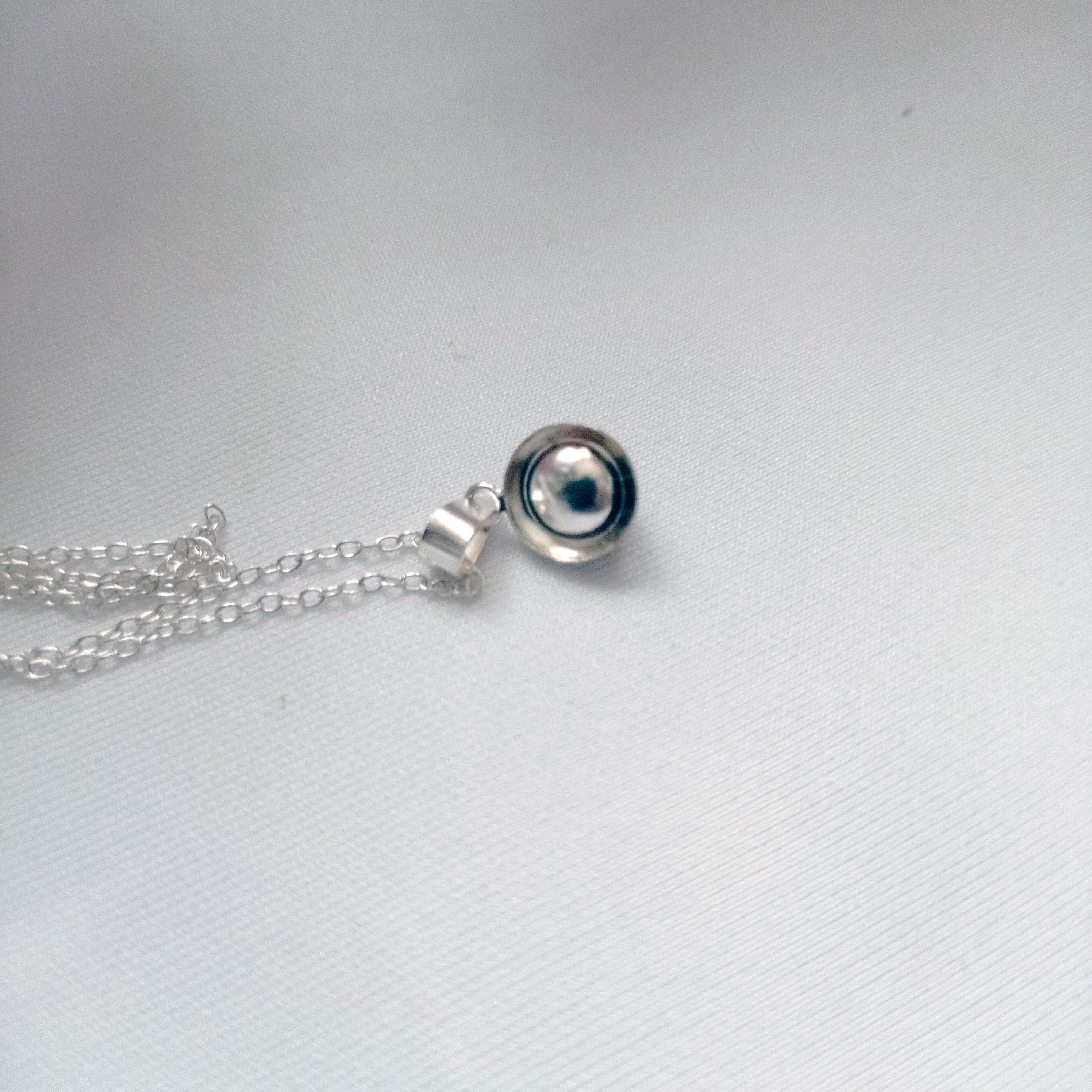 Black Freshwater Pearl Encased In Sterling Silver, .925 Sterling Silver Necklace, Bloom Collection | by nlanlaVictory