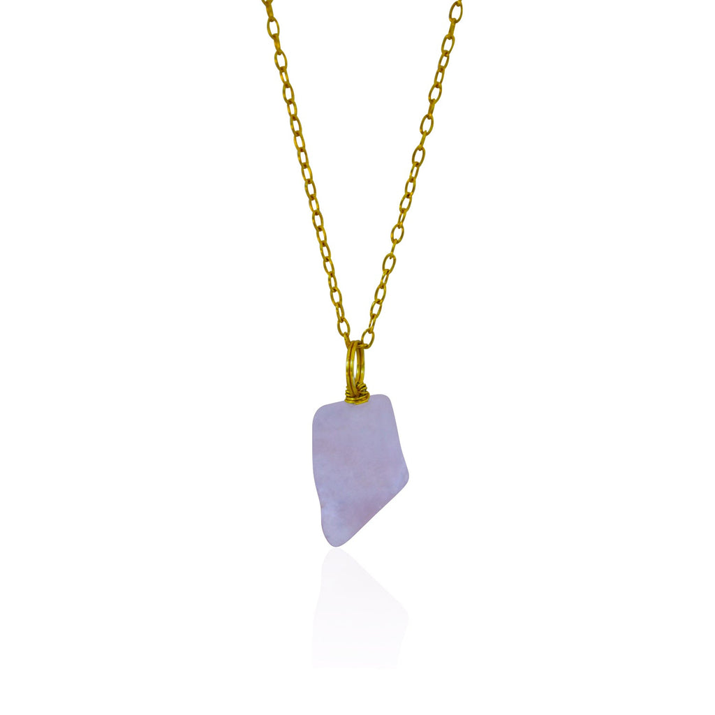 Rose Quartz Nugget and Yellow Gold Vermeil Necklace, Nugget Necklace, Pink Gemstone Necklace, Bloom Collection | by nlanlaVictory