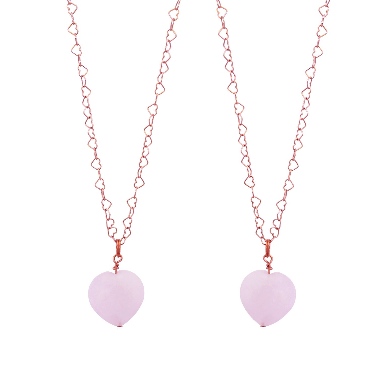 Rose Quartz Rose Gold Vermeil Necklace, Heart Shaped Necklace, Bloom Collection | by nlanlaVictory