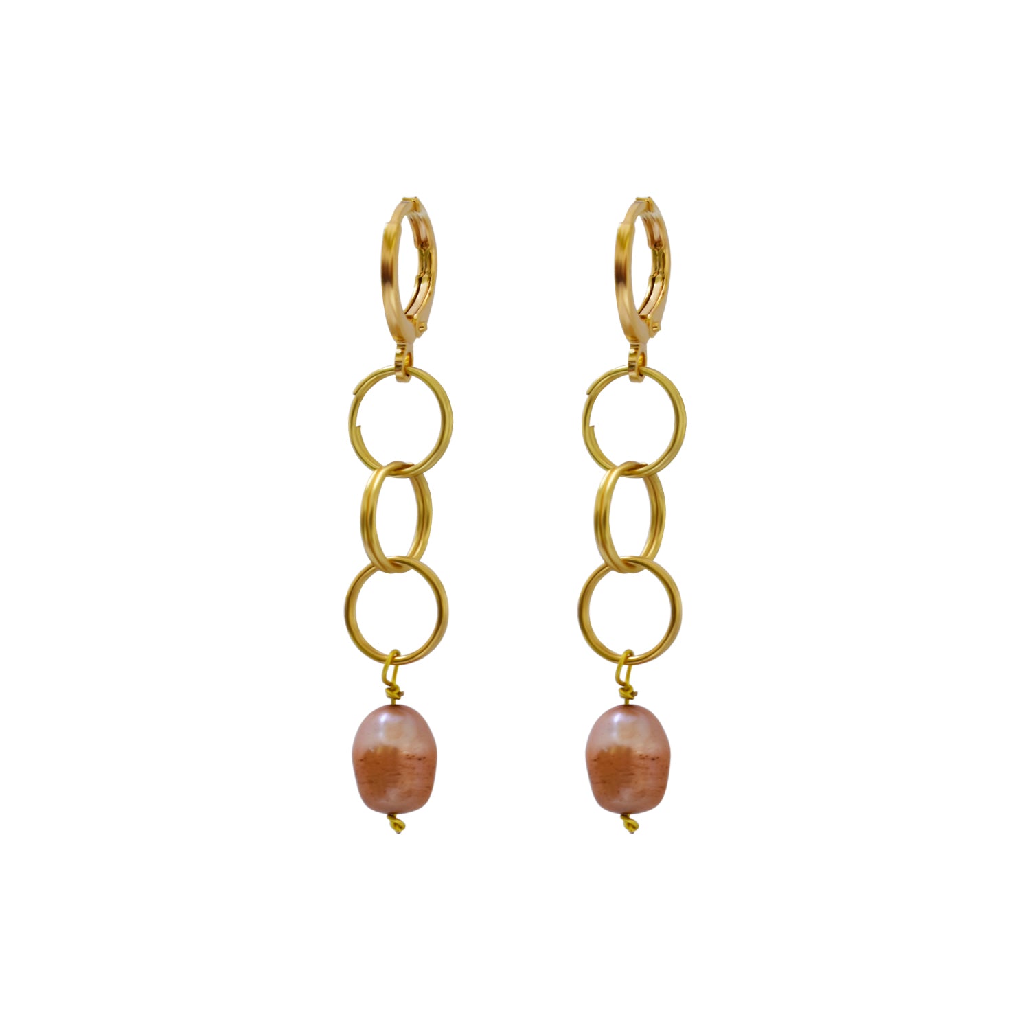 Pink freshwater pearl drop earrings | by Ifemi Jewels