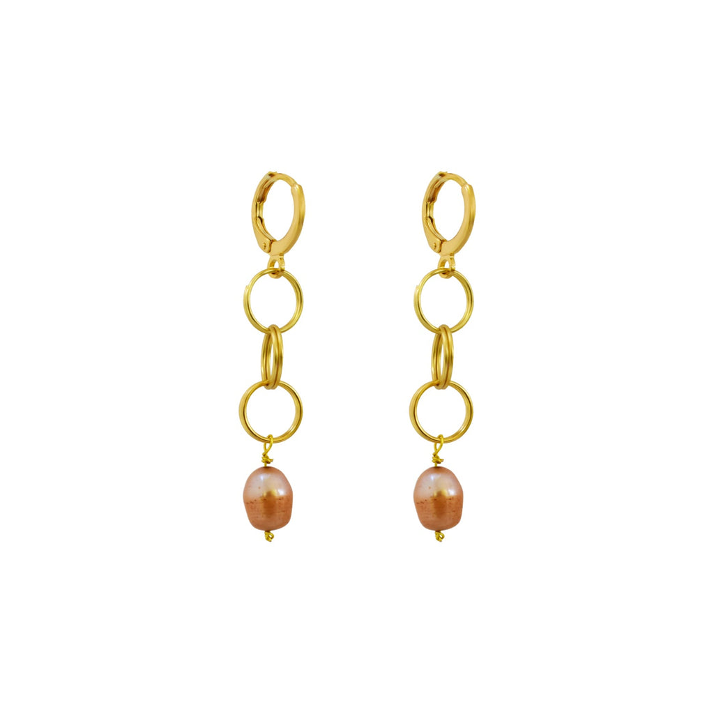 Pink freshwater pearl drop earrings | by Ifemi Jewels