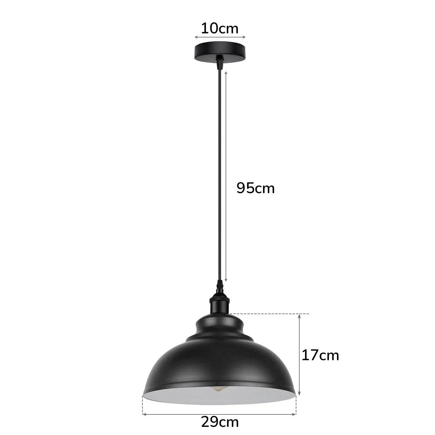Metal E27 Pendant Light 29cm ~1386