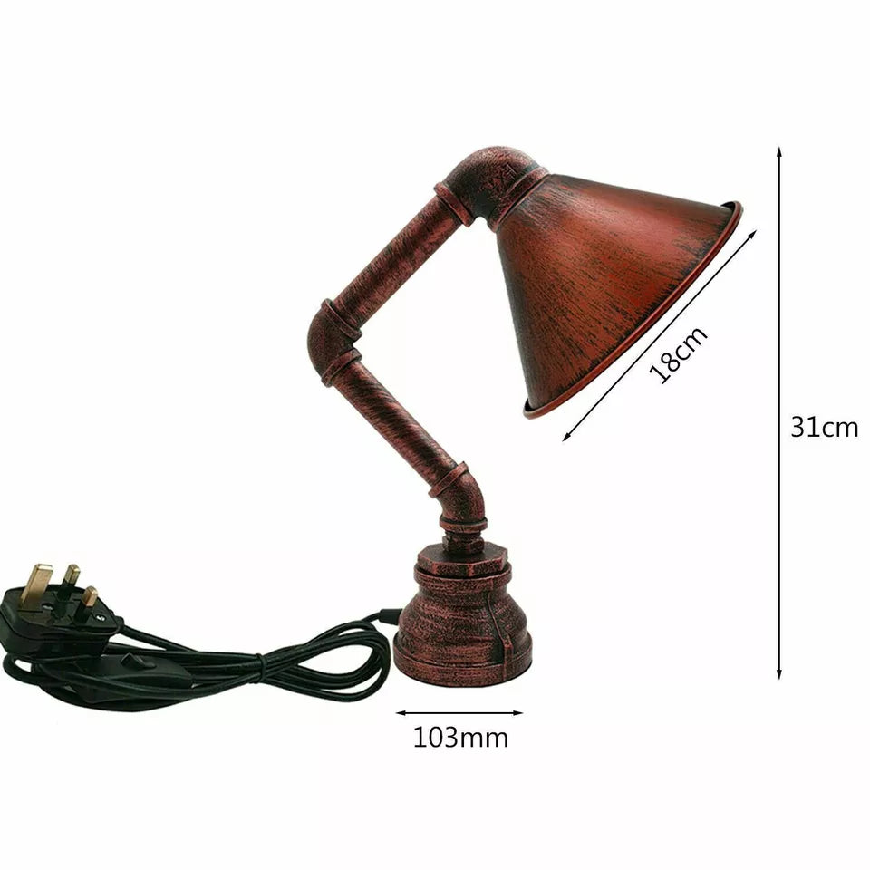 Retro Industrial Steampunk Water Pipe Table Lamp E27~2260